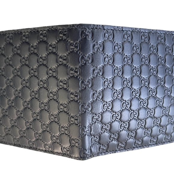 Gucci Men's Dark Navy GG Microguccissima Leather Bifold Wallet 278596 - Picture 7 of 10